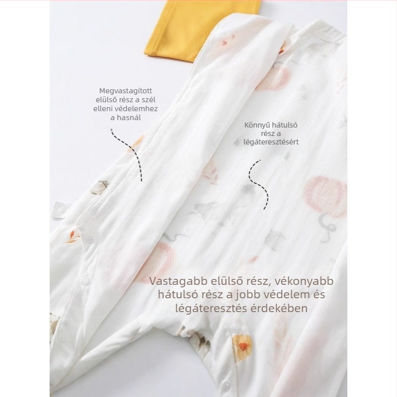 Gyermekeknek készült bambusz rostból készült alvózsák, egyrészes kialakítás, külön lábak, 100% pamut bélés és töltet, otthoni alapréteg, hőmérséklet-szabályozó meleg ruházat