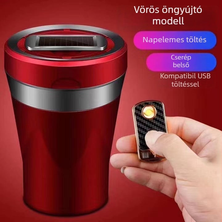 Autó hamutál, a szellőzőnyíláshoz akasztható, fedéllel és LED‑fénnyel, univerzális; kerámia; modell 290; tömeg 280 g; öntés