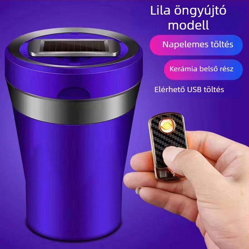 Autó hamutál, a szellőzőnyíláshoz akasztható, fedéllel és LED‑fénnyel, univerzális; kerámia; modell 290; tömeg 280 g; öntés