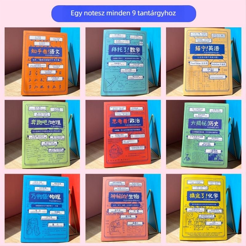 Szivárványkor jegyzetfüzet, 50–100 oldal, cérnakötésű, 1,35 Nevin papírvastagság, papírborító