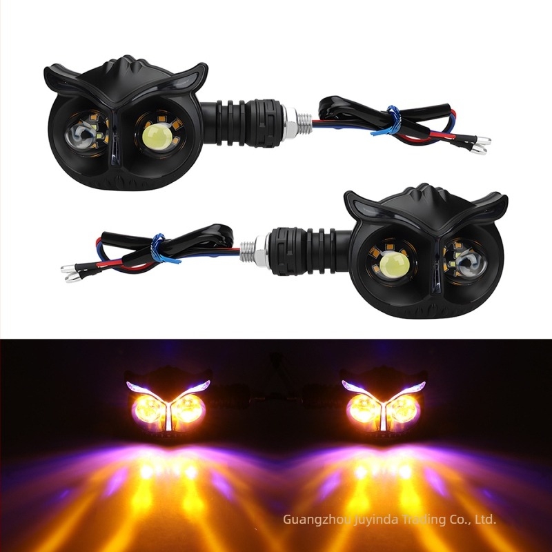 12V-s LED irányjelző világítás motorhoz, kettős LED, univerzális illeszkedés, akril/ABS ház, élettartam 50 000 óra