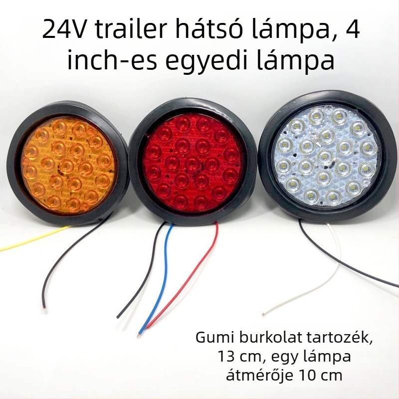 LED hátsó lámpa utánfutóhoz, CIMC modell, vízálló, nagy fényerő, kerek kialakítás.
