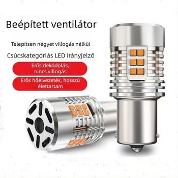 Autó LED indexlámpa 1156/T20 ventilátorral, anti-flicker dekódolás, 24SMD, 25W