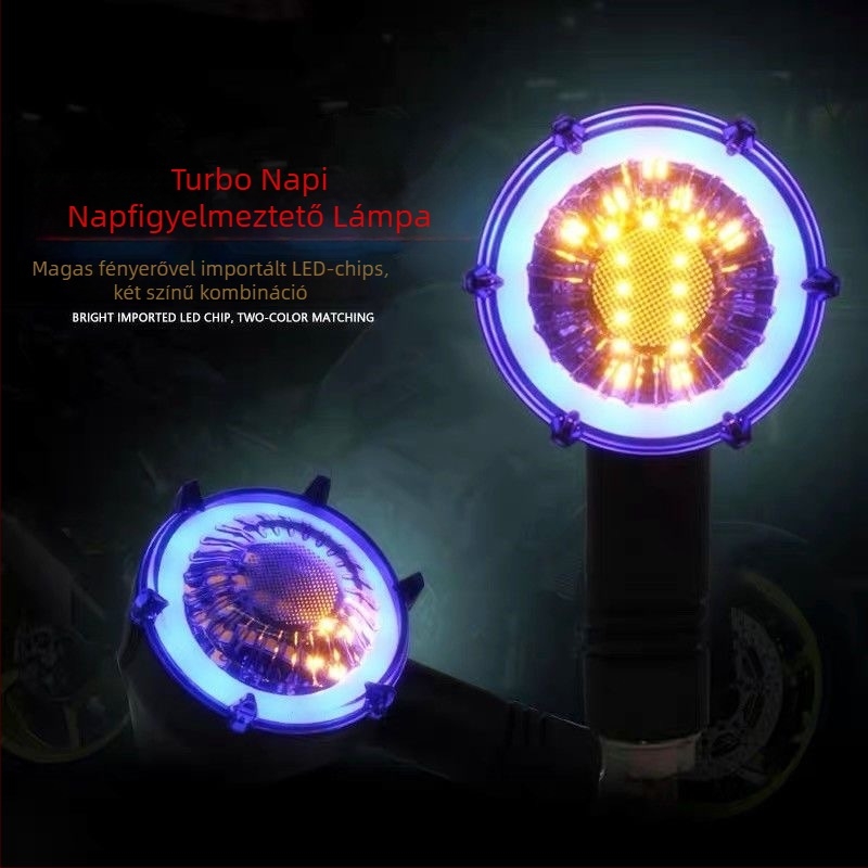 Motorkerékpár LED indexlámpa készlet, 12V DC, ABS+LED, univerzális, modell 042