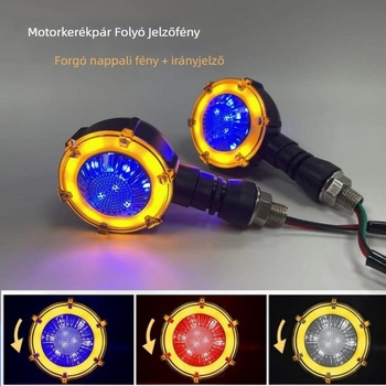 Motorkerékpár LED forgó szekvenciális irányjelző, 12V univerzális, modell D-174 (ABS ház + LED 6626)