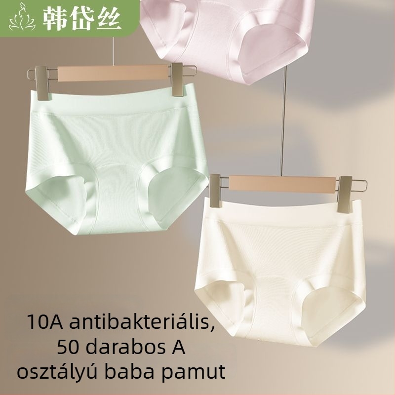 Női pamut alsónemű Mulberry-selyem bélelőbetéttel, középmagas derék, lélegző, antibakteriális