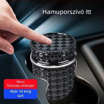 Autóba szerelhető hamutál fedéllel, fém, modell 013, gravírozás