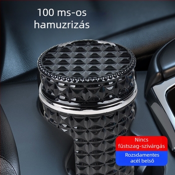 Autóba szerelhető hamutál fedéllel, fém, modell 013, gravírozás