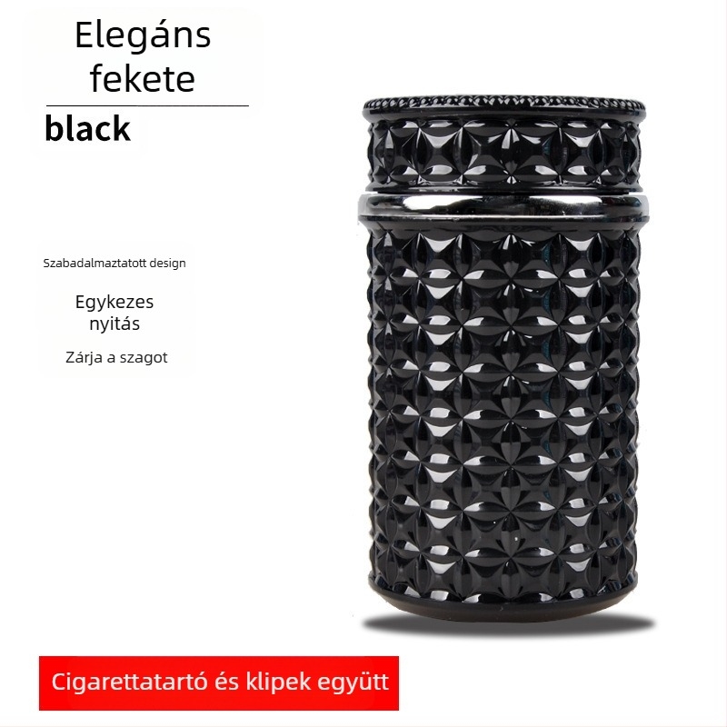 Autóba szerelhető hamutál fedéllel, fém, modell 013, gravírozás
