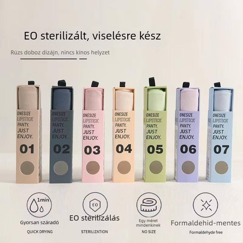 7 darab vékony női alsónemű ice silk anyagból, varrás nélküli, kényelmes középmagas derék, antibakteriális, lélegző