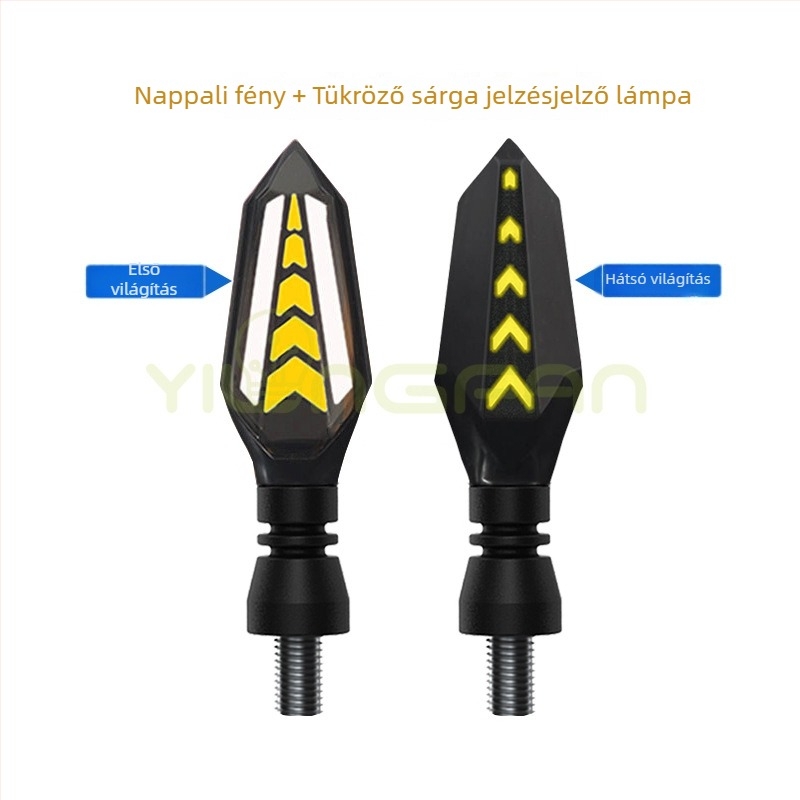 Kétoldalas LED-modul motorkerékpárok és elektromos járművek számára: nappali fény, index és féklámpa; modell YLF-22DS, 12V DC, 3000K, 2835SMD, 1,5W