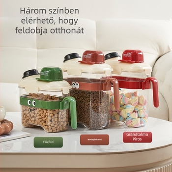 Háziállatok élelmezési tároló edény — zárható, nedvességálló műanyag, 1600 ml, macskák és kutyák számára