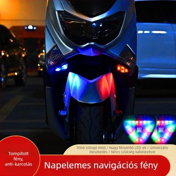 Vezeték nélküli napelemes navigációs fények autók és motorok számára LED stroboszkóppal a hátsó ütközés figyelmeztetésére — 5W, 12V, 0.5A, Modell: Solar Triangle Light, Anyag: ABS, Ragasztó rögzítés