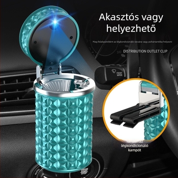 Autóban használható hamutartó, fém váz, márka Perfect Music, modell 013, biomimikus gyártási folyamat, otthonra és az autóba egyaránt