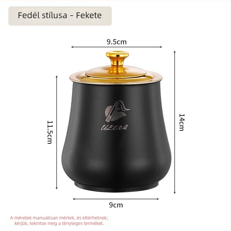 Rozsdamentes acélból készült hamutartó, dob alakú, extra vastag, cigaretta-tartóval, mély dizájn, szélálló, autóba szerelhető, hagyományos, mosható
