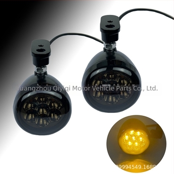 Harley LED első irányjelző XL883/1200/X48-hoz, QYQ-3012D modell, 12V, 0.62W, cinkötvözet + PC
