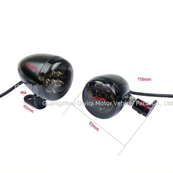 Harley LED első irányjelző XL883/1200/X48-hoz, QYQ-3012D modell, 12V, 0.62W, cinkötvözet + PC