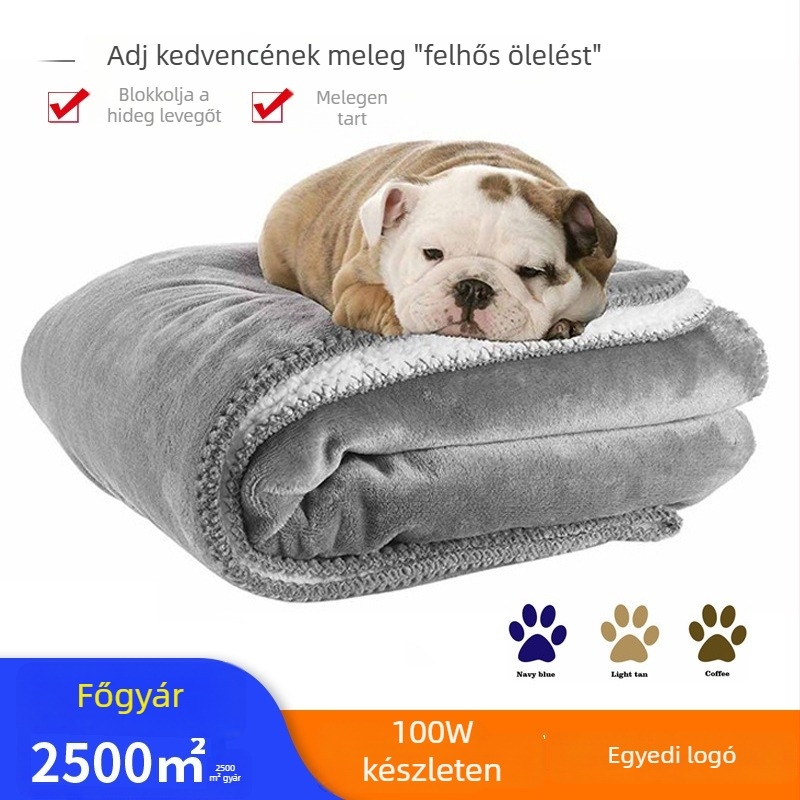 Flanel pléd háziállatok számára, poliészter, 800-1000 g, testre szabható, ősz-tél
