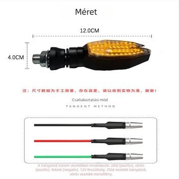 Harpoon-szerű LED motorkerékpár indexlámpa nappali menetfénnyel, HY008, 12V, LED, motorok, elektromos járművek, robogók, terep, 70 000 óra élettartam