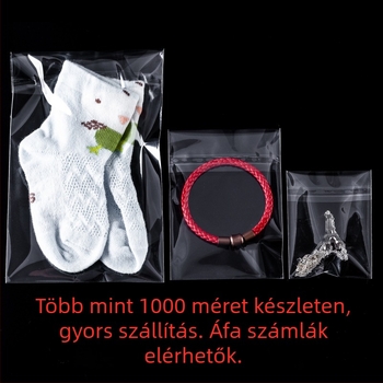 Átlátszó műanyag csomagoló taska, önzáró (öntapadós), vastagabb anyagú ajándékcsomagoláshoz, logónyomtatás, új anyag — Qinyun packaging