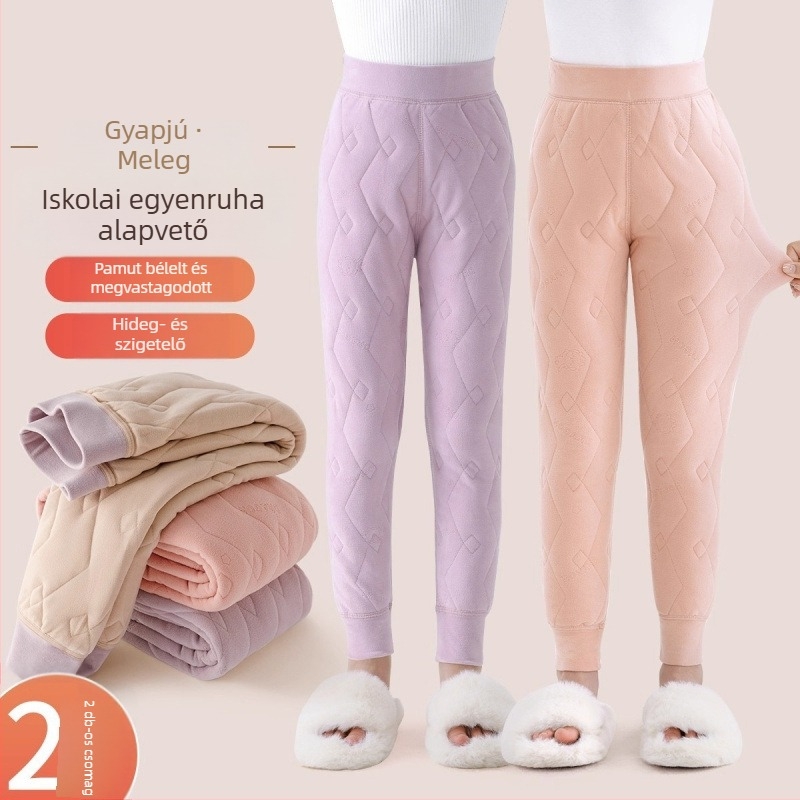 Iskolai egyenruha gyerekeknek téli termoszett: fleeces nadrágok és poliészter dzseki, téli viselet, magas derekú szabás, 60% poliészter tartalom