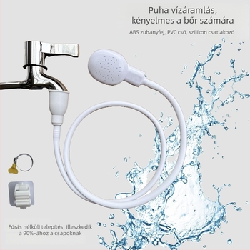Gyorscsatlakozású zuhanyfej csaphoz, kültéri használatra, ABS+PVC, testre szabható modell, modern és egyszerű stílus, kutyák és gyerekek hajának mosására
