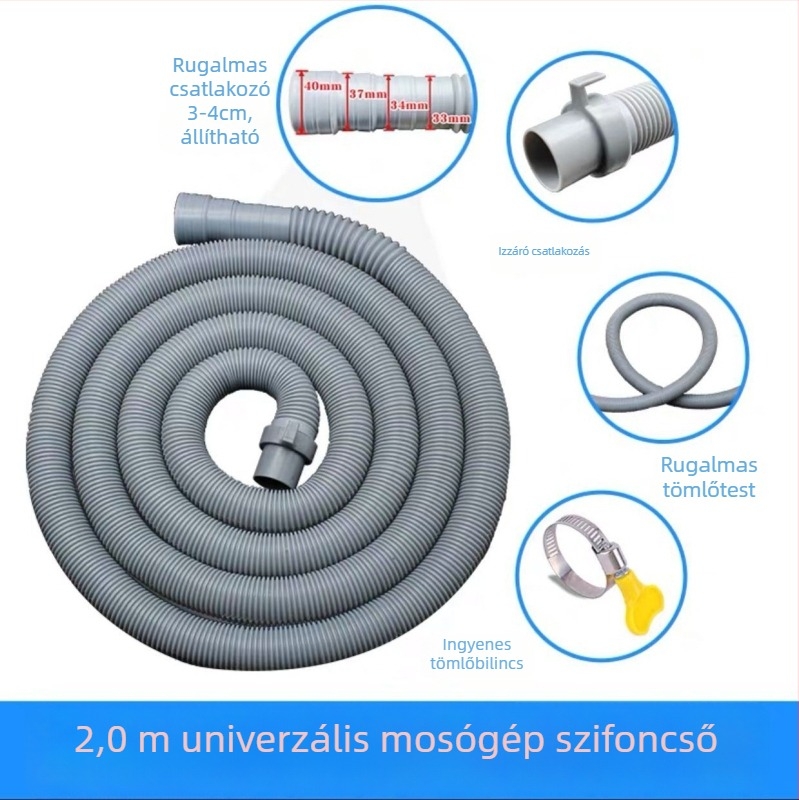Univerzális vízbetöltő cső hosszabbító mosógéphez és jégkészítőhöz, PU anyag, Modell 056, Márka Water refreshing heart, Stílus Modern simplicity