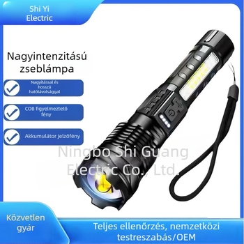 Kézi zseblámpa A76s, 3,7 V, fényerő 30, 18650-es akkumulátor, 500 m hatótávolság