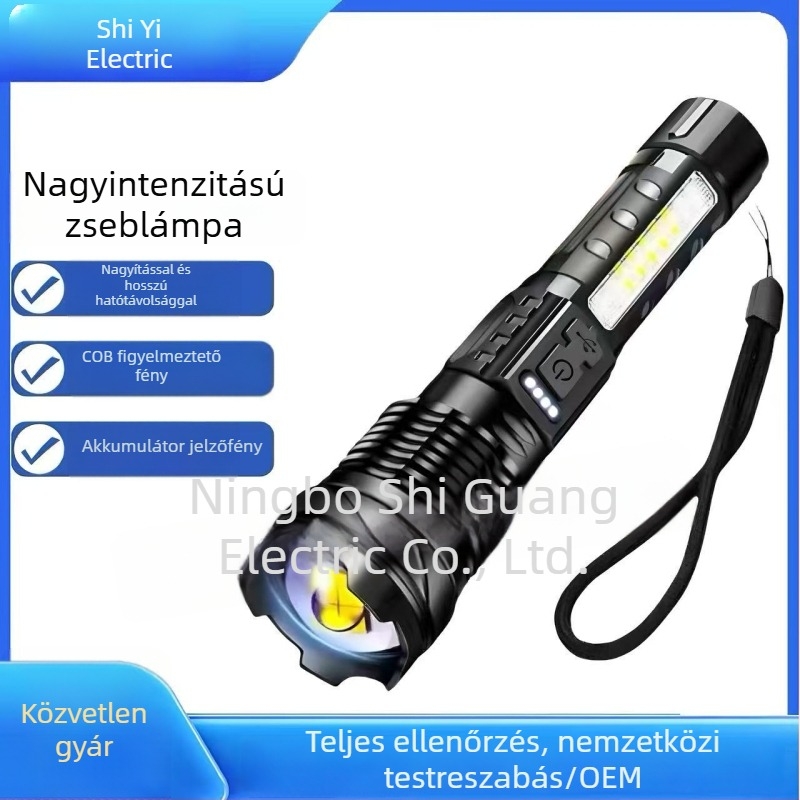 Kézi zseblámpa A76s, 3,7 V, fényerő 30, 18650-es akkumulátor, 500 m hatótávolság