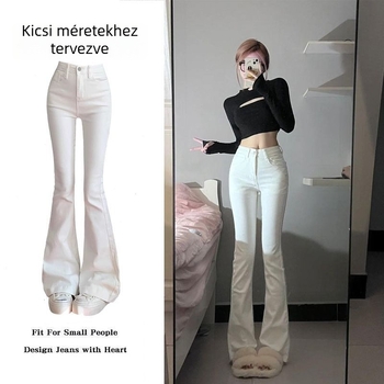Bootcut fazonú farmernadrág, magas derék, rugalmas denim 50–70% Spandex, ősz 2024