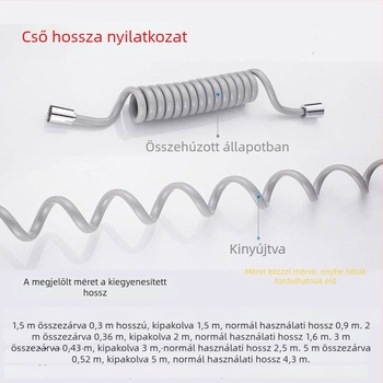 Teleszkópos zuhanycső, rozsdamentes acél/ABS, atmoszférikus nyomás, 0-90°C működési hőmérséklet, telepítés: teleszkópos