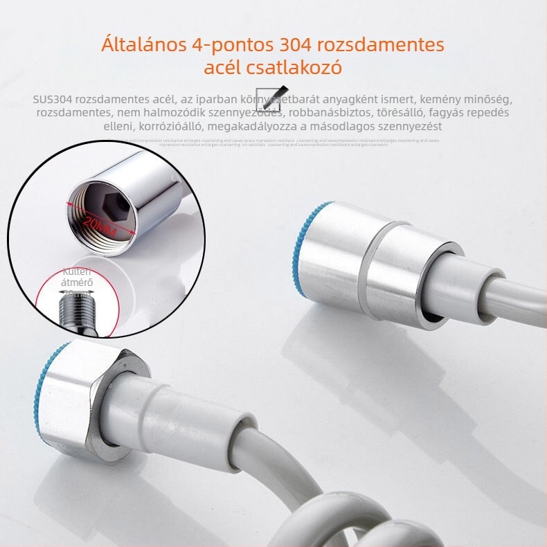 Teleszkópos zuhanycső, rozsdamentes acél/ABS, atmoszférikus nyomás, 0-90°C működési hőmérséklet, telepítés: teleszkópos