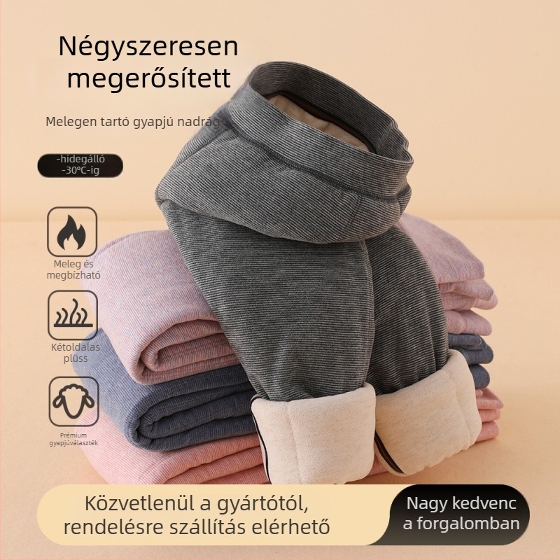 Gyerekeknek szánt gyapjú thermális hosszú alsónadrág - Uniszex, magas derék, 100% gyapjú, tél, 3-8 évesek