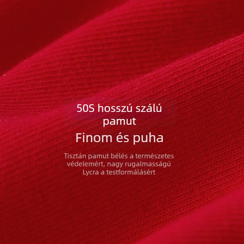Vörös női fehérnemű, magas derékkal, lélegző, haskontroll, fenékemelés, varrat nélküli, háromszög szabású