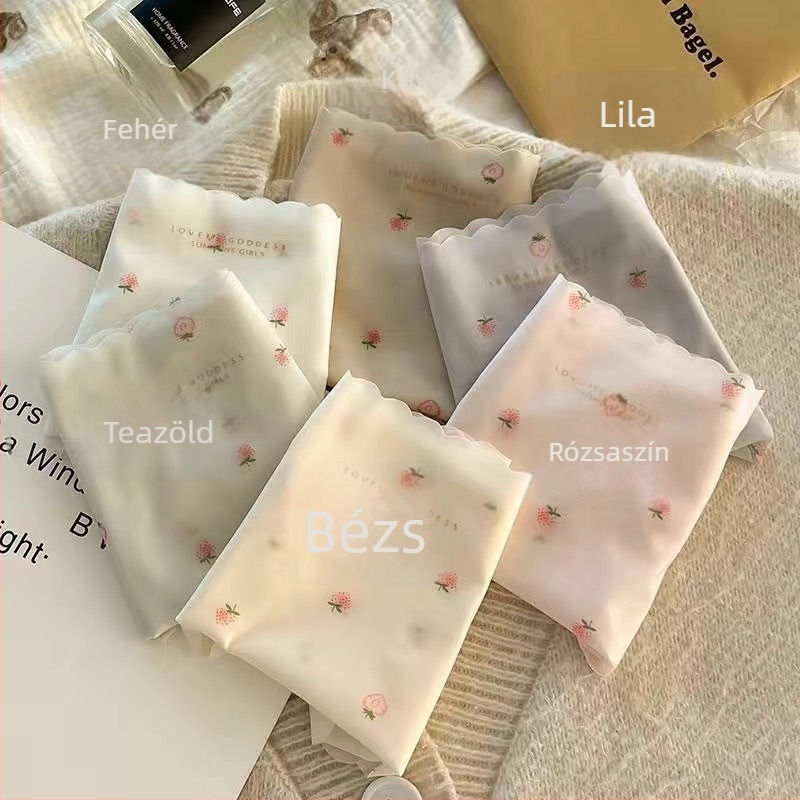 Női ultrakönnyű Ice Silk bugyi, haskontroll, fenékemelés, aranyos gyümölcsös mintázat