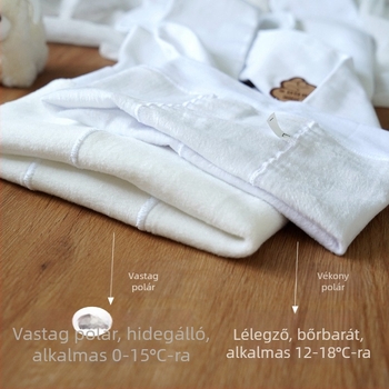 Fehér gyerekharisnyák ősz-tél, vastag fleece-betéttel, egyrészes harisnyanadrág lányoknak