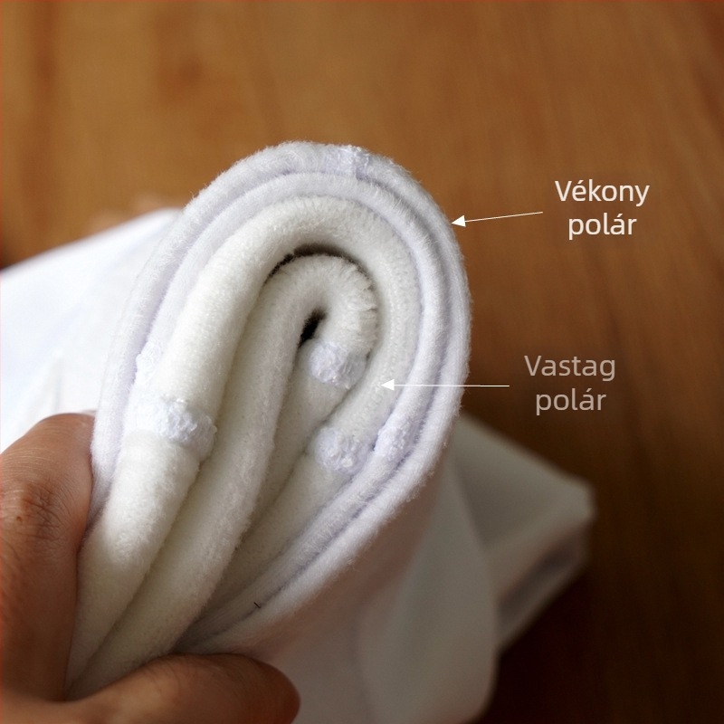 Fehér gyerekharisnyák ősz-tél, vastag fleece-betéttel, egyrészes harisnyanadrág lányoknak