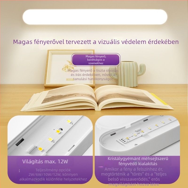 Beépített lítiumion akkumulátorral rendelkező asztali lámpa, távirányító, kollégiumi tanulólámpa, CE tanúsítvány, ≤36V