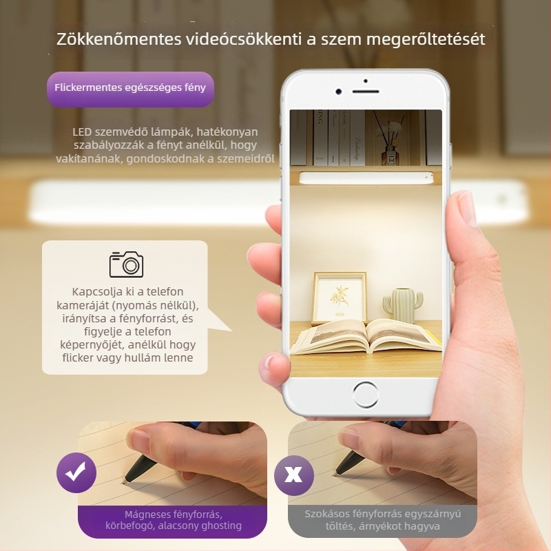 Beépített lítiumion akkumulátorral rendelkező asztali lámpa, távirányító, kollégiumi tanulólámpa, CE tanúsítvány, ≤36V