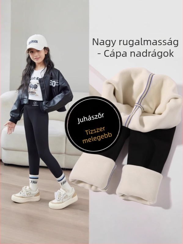 Lányok Shark Skin leggings, magas derekú, Nylon 93%, tél 2024, 3-8 évesek