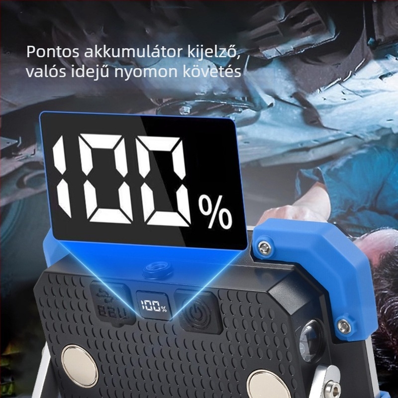 Kemping LED lámpa, 5V-es újratöltésű, 12W/18W, nyomógombos kapcsoló