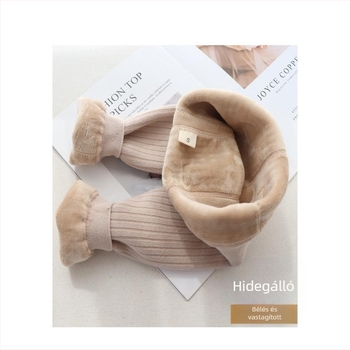 Baba téli melegítő leggings fleece-betéttel, magas derekú, pamut