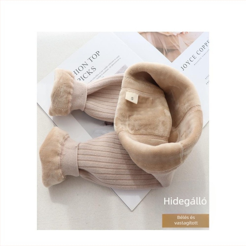 Baba téli melegítő leggings fleece-betéttel, magas derekú, pamut