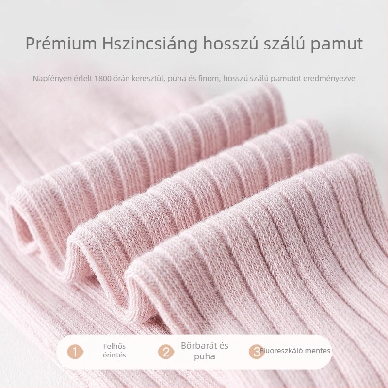 Tavasz–Ősz baba harisnyanadrág lányoknak, Osztály A, vékony kefézett pamutból, jacquard kötés, méret M (1–3 év), légáteresztő, egyszínű