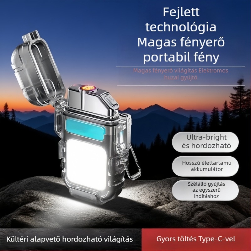 Többfunkciós kulcstartó COB LED zseblámpa, újratölthető, 10 W, üzemidő 2 óra, hatótávolság legfeljebb 50 m