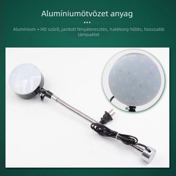 LED gépészeti munka lámpa, 10W, 220V/36V, erős mágneses alap, hosszú kar, CNC eszterga és marógéphez