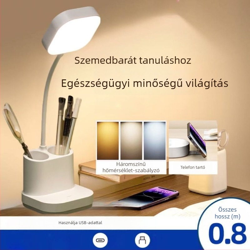 Mijia tanuláshoz tervezett asztali lámpa szemvédővel, USB csatlakozással, kollégiumi éjjeli lámpa, nordic stílus, intelligens vezérlés, gombos kapcsoló