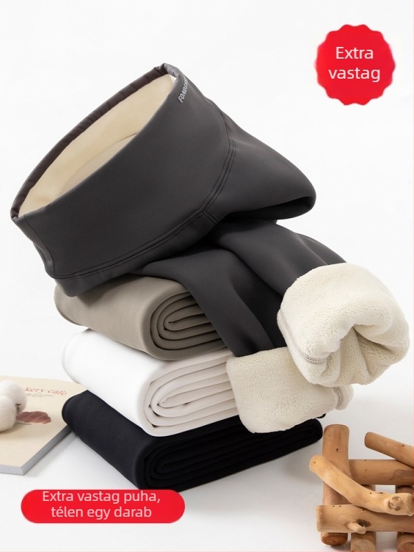 Lányoknak: Vastag fleece-szövésű cápa-stílusú leggings, téli vise, magas derekú, nylon 75% keverék, gumis derék, nyílás nélkül