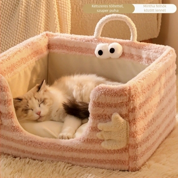 Macska fészek Moon velvet, félzárt ágy, levehető és mosható