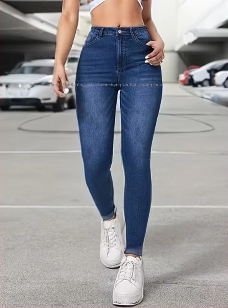 Egyenes szabású farmernadrág, középmagas derék, denim, 80–90% pamut, poliészter 30% alatt, street hipster stílus, tavasz 2025
